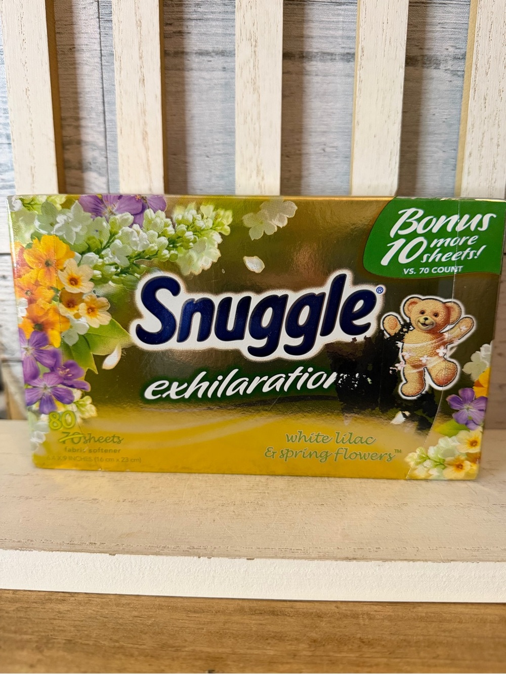 Snuggle Exhilarations White Lilac & Spring Flowers Fabric Softener Sheets 80 HTF